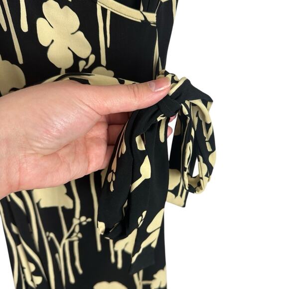 Vintage Forever21 Floral Black Wrap Dress Junior’s Lg Deadstock NWT Boho Chic - Picture 9 of 10